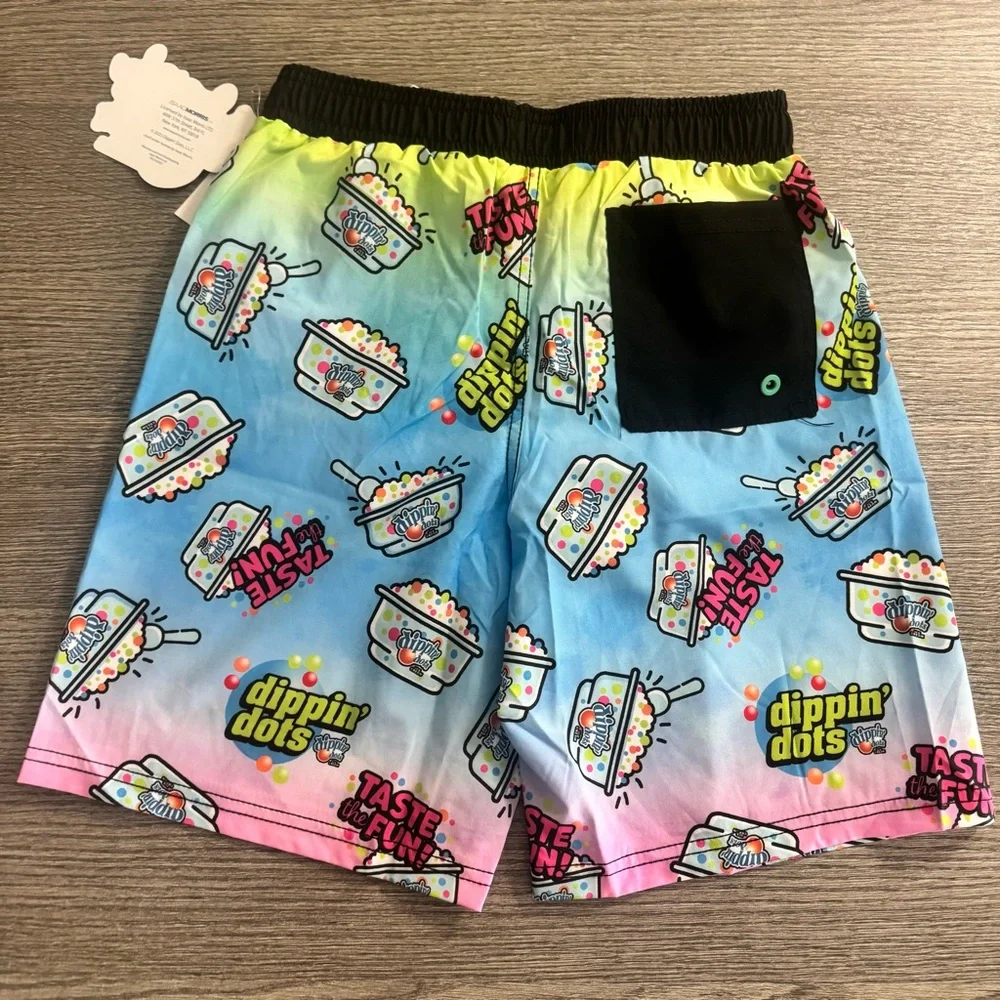 Dippin' Dots Ice Cream Boys UV50 Swim Trunks Shorts Size 10/12